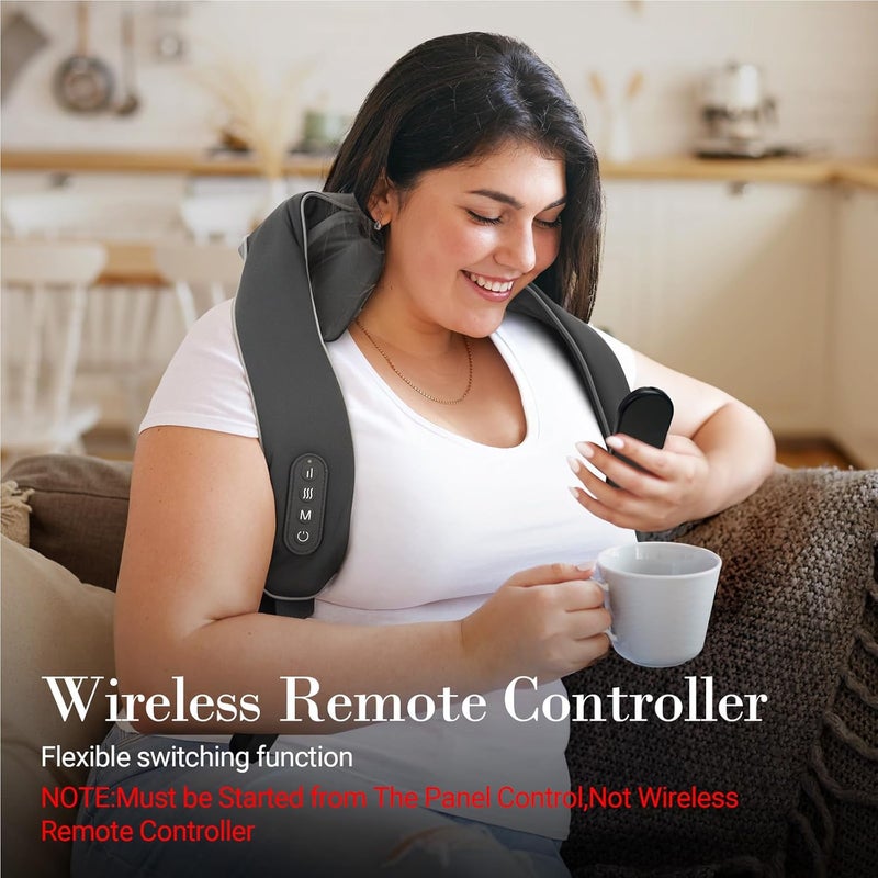 CuPiLo Neck and Shoulder Massager with Heat [Remote Control], FSA Eligible HSA, 6D Kneading Shiatsu Neck and Back Massager for Pain Relief Deep Tissue, Cordless Electric Back Massager, Gift for Her - Image 4